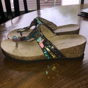 Sequined sandals